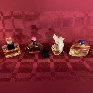 Miniature perfume bottles, set 4, AlfredSung, FarAway,NinaRicci,Victoria Secret